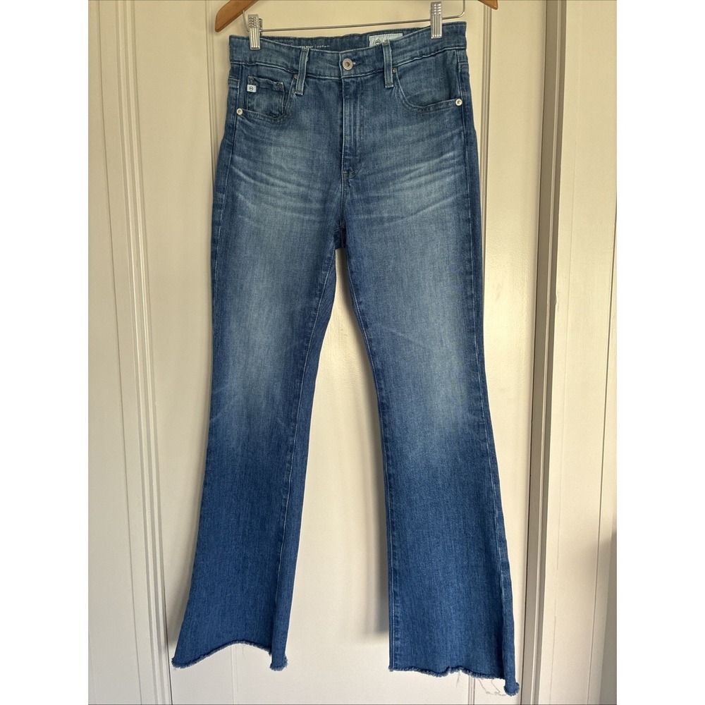 AG Jeans Womens Farrah Boot Crop Mid Rise Fit/Raw Hem Size 29 Runway/Bootcut